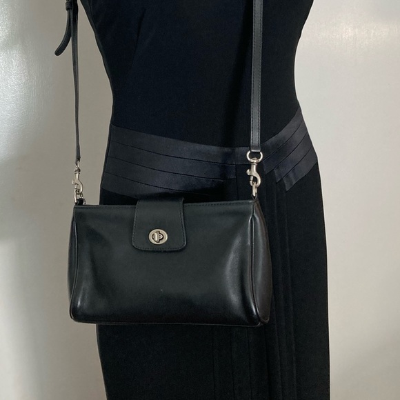 Coach Handbags - Coach Black Leather Crossbody Bag